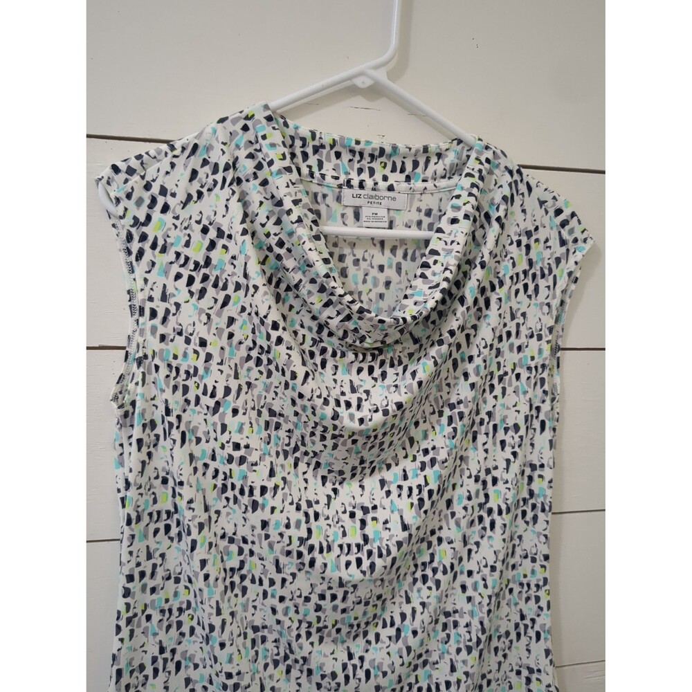 Liz Claiborne petite medium abstract sleeveless top dress casual career summer
